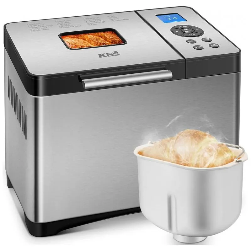 Panificadora Automatica 19 Em 1 Com 3 Tamanhos De Pao, Aco Inoxidavel, 110v 650w, Kbs, Prata