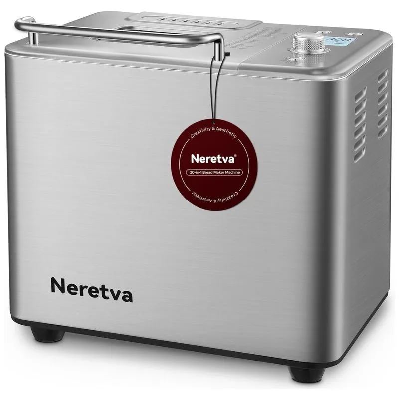 Panificadora Automática 20 Em 1 Com Modo Sem Glúten E 2 Tamanhos De Pão, 110v 565w, Neretva, Prata
