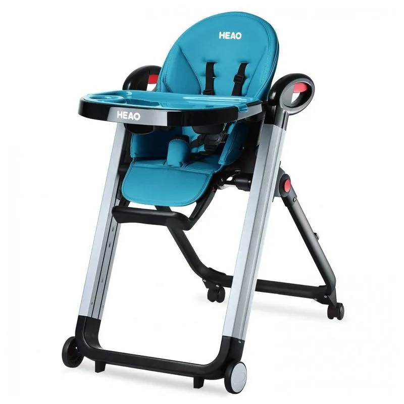 Cadeira De Alimentacao Cadeirao Com 7 Alturas E 4 Rodas, Heao, Azul