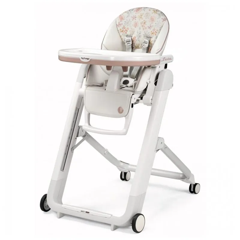 Cadeira De Alimentacao Cadeirao Com Bandeja Removivel E Altura Ajustavel, Peg Perego, Branco