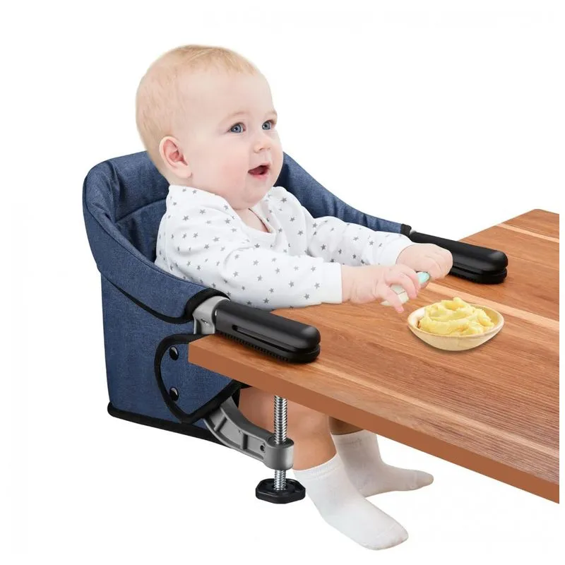 Cadeira De Alimentacao Portatil Com Encaixe Em Mesa E Assento Removivel, Toogel Hc19, Azul