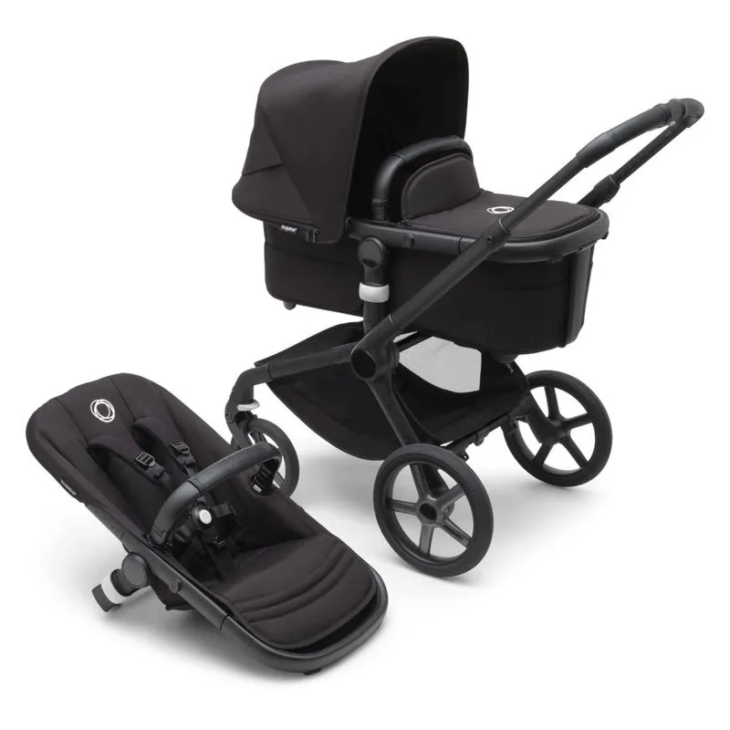Carrinho De Bebê 2 Em 1 Com Suspensão Total E Dobra Fácil, Bugaboo Fox, Preto