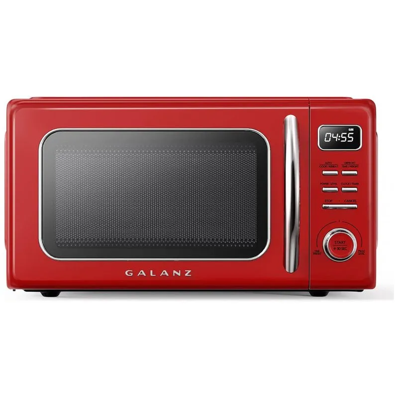 Micro Ondas De Bancada Em Aco Inoxidavel 31l Com 10 Programas, 110v 1000w, Galanz Glcmkz11rdr10 Retro, Vermelho