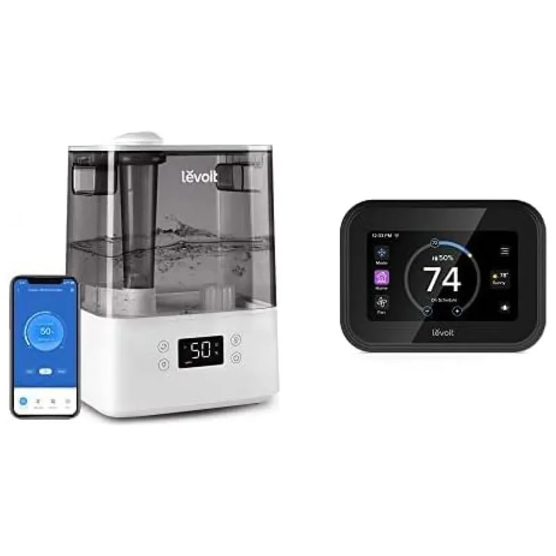 Umidificador Ultrassonico Com Controle Por App De Nevoa Fria 60h De Acao, 6 Litros, Cobertura 46m2, 110v, Levoit, Branco