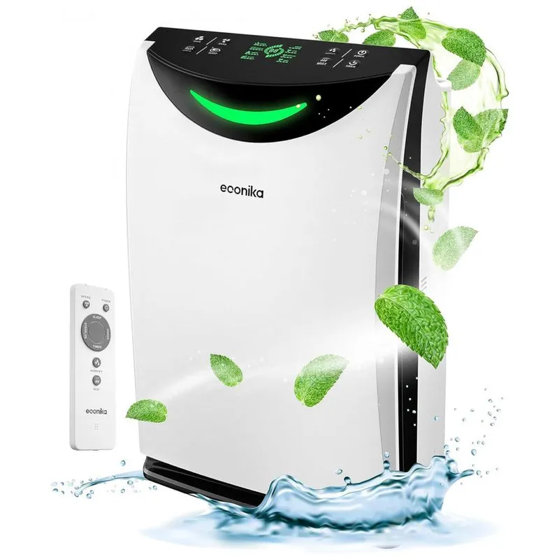 Purificador De Ar E Umidificador 4 Em 1 Com Filtro Hepa H13 E Lampada Uv, Cobre 65 M2, 110v, Econika, Branco