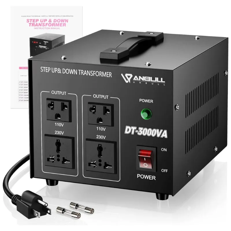 Transformador De Tensão 3000w, Ac 110v 120v Para 220v 240v, Anbull, Preto