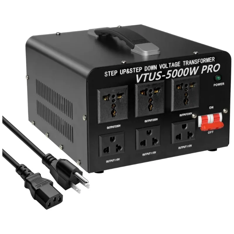 Transformador De Tensão 5000w Converte 110v 120v Para 220v 240v Ou 220v 240v Para 110v 120v, Yinleader, Preto