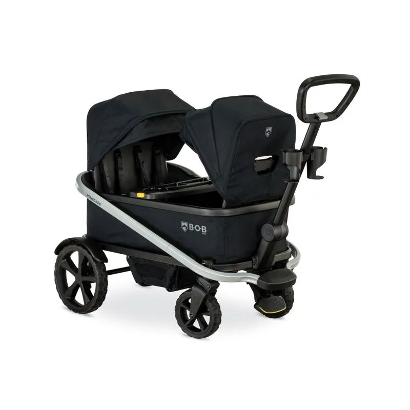 Carrinho De Bebe Duplo Com Bandeja E Porta Copos, Bob Gear, Preto