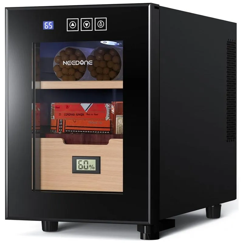 Umidor Elétrico 16l Com Prateleiras E Higrômetro, 110 Volts, Needone, Preto