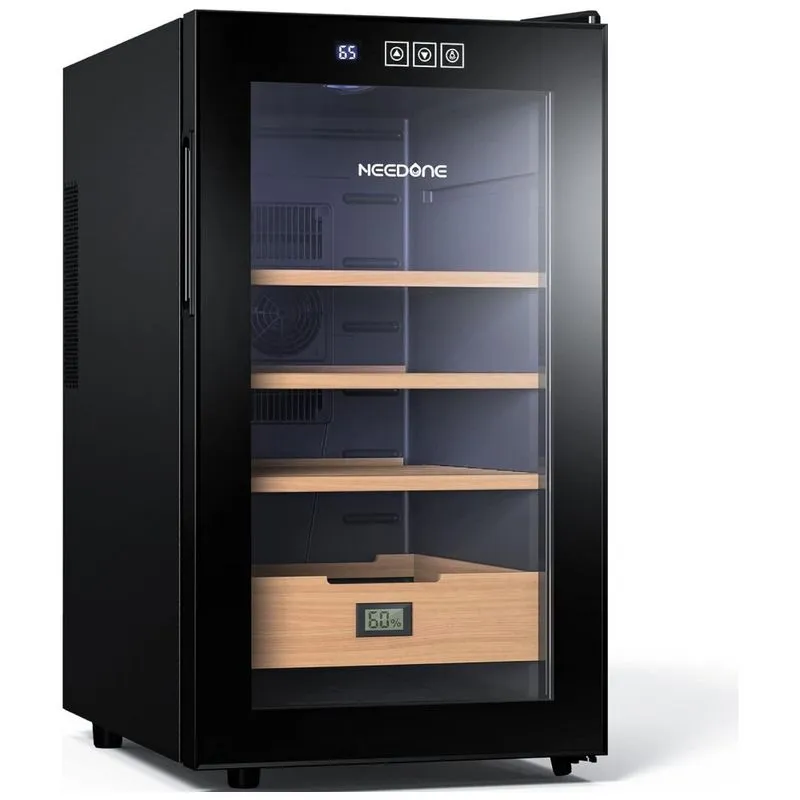 Umidor Elétrico 48l Com Prateleiras E Higrômetro, 110 Volts, Needone, Preto
