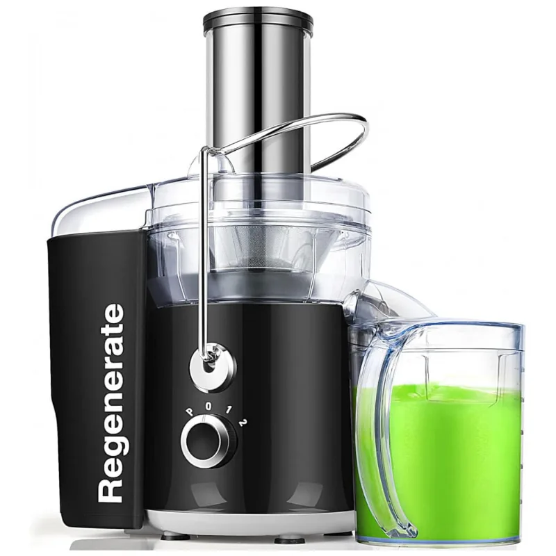 Centrifuga De Frutas Com Bocal Grande E 3 Estágios, 110v 600w, Regenerate, Preta
