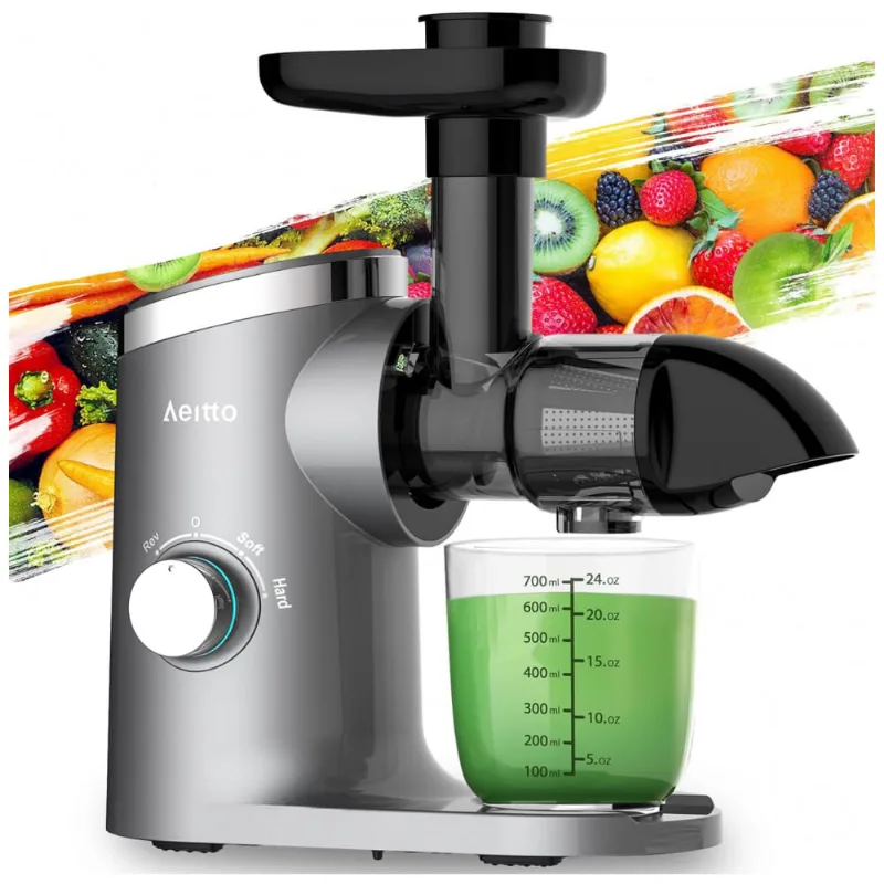 Centrifuga De Frutas Com Função Reversa, 2 Estágios E Silencioso, 110v, Aeitto, Cinza