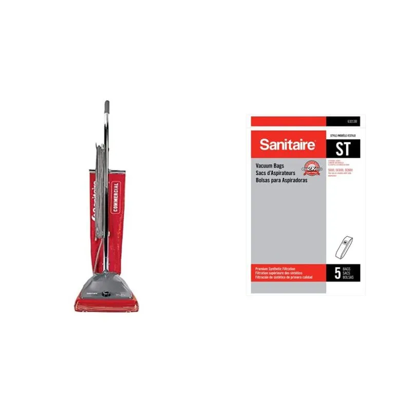 Aspirador De Pó Profissional Com Fio E Bolsa Sanitária, 110v, Sanitaire St Sc684g, Cinza E Vermelho