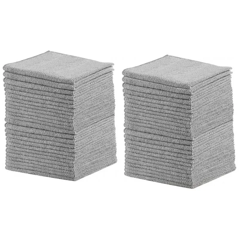 Pano De Limpeza De Microfibra Anti Arranhões, Lavável E Reutilizável, 50 Un, Rubbermaid, Cinza
