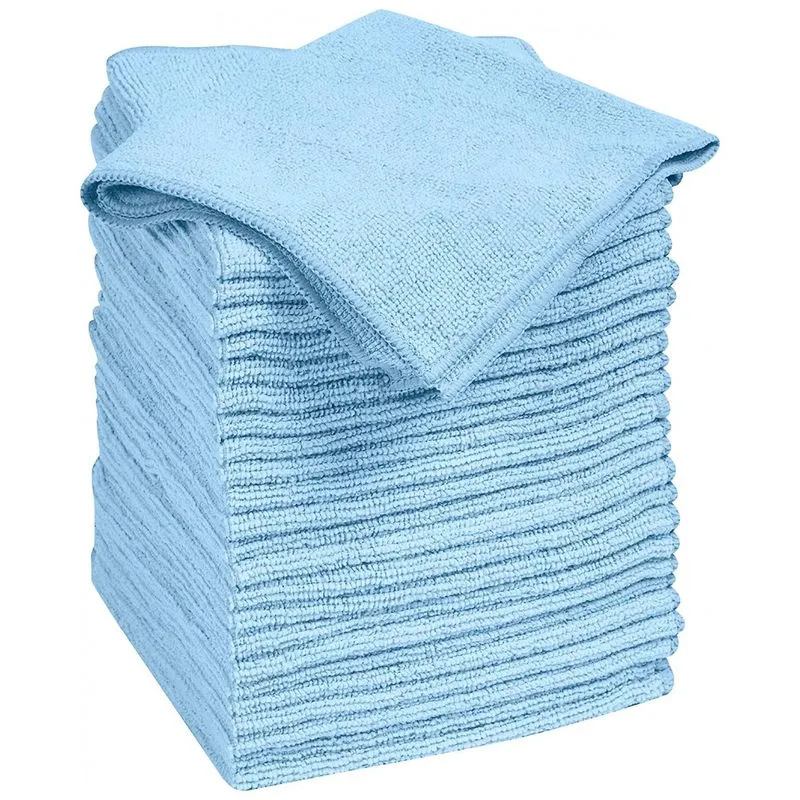Pano De Limpeza De Microfibra, Lavável E Reutilizável, 24 Un, Quickie, Azul