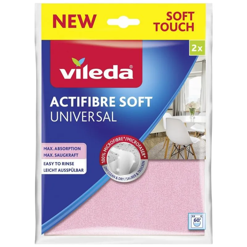 Pano De Limpeza De Microfibra, Lavável E Reutilizável, 1 Un, Vileda, Roxo