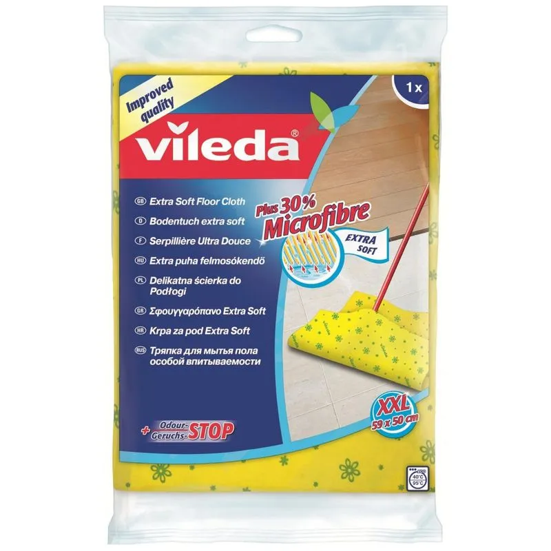 Pano De Chão De Microfibra, Lavável E Reutilizável, 1 Un, Vileda 141444, Amarelo