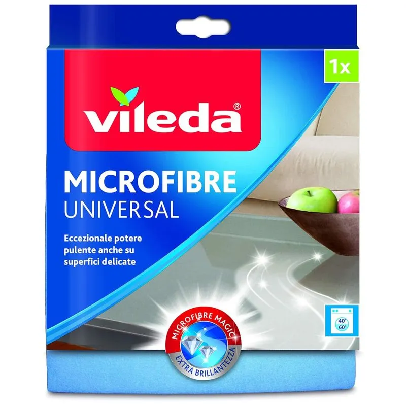 Pano De Limpeza De Microfibra, Lavável E Reutilizável, 1 Un, Vileda, Azul