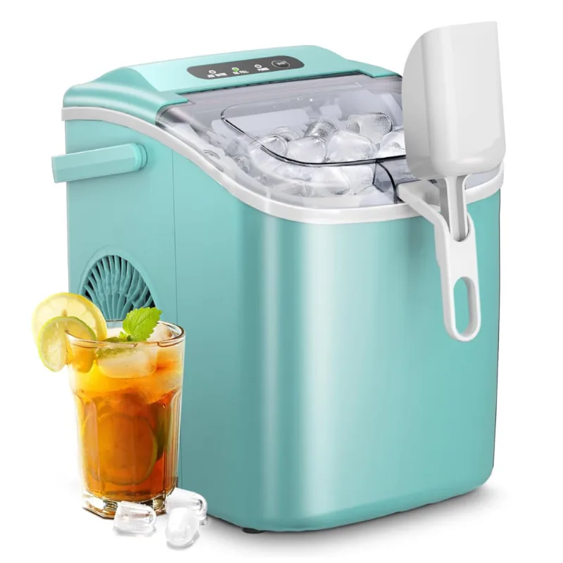 Máquina De Gelo Até 11 Kg Em 24h Portátil, 110v, Aglucky R600a, Verde