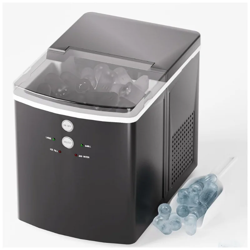 Máquina De Gelo Até 15 Kg Em 24h Portátil Com Colher, 110v 98w, Larmstom, Preta