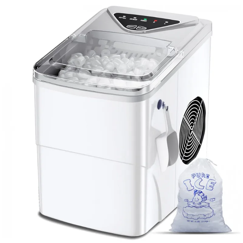 Máquina De Gelo Até 12 Kg Em 24h Portátil Com Colher, 110v 90w, Fzf, Branca