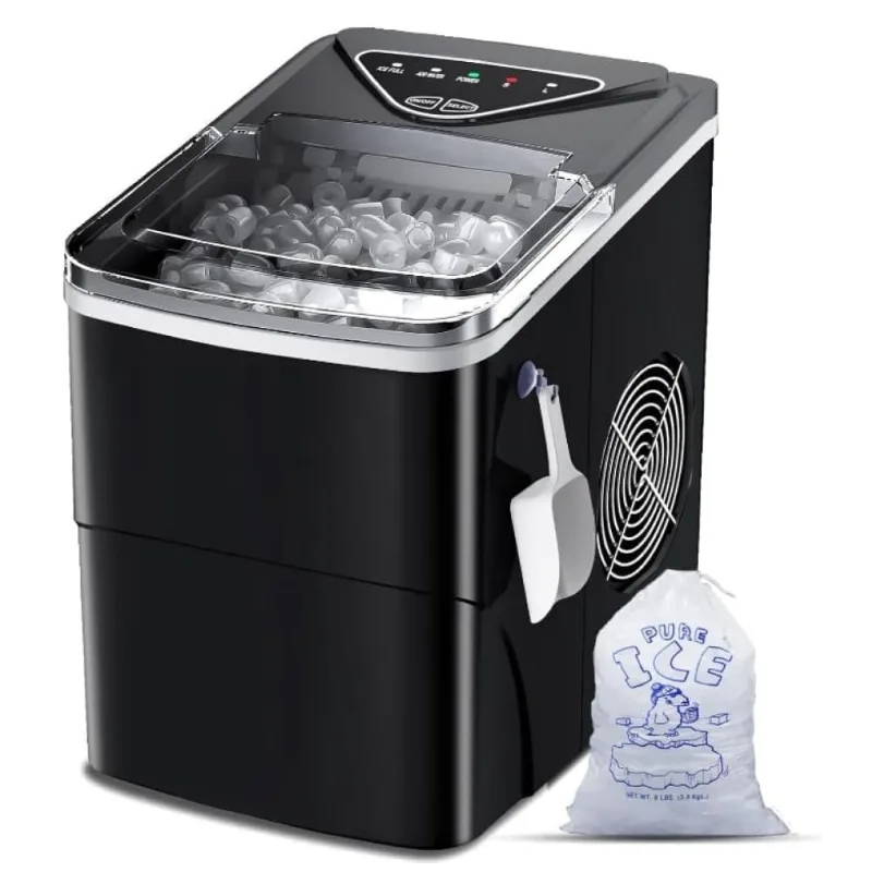 Máquina De Gelo Até 12 Kg Em 24h Portátil Com Colher, 110v 90w, Fzf, Preta