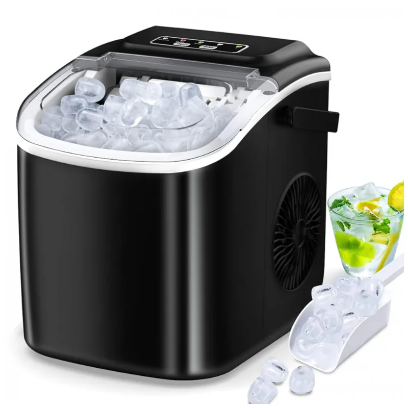 Máquina De Gelo Até 12 Kg Em 24h Portátil Com Alça E Colher, 110v, Fzf, Preta