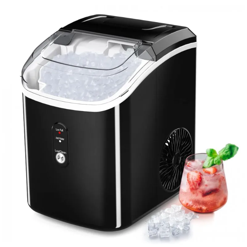 Máquina De Gelo Até 15 Kg Em 24h Portátil Com Colher, 110v 160w, Fzf, Preta