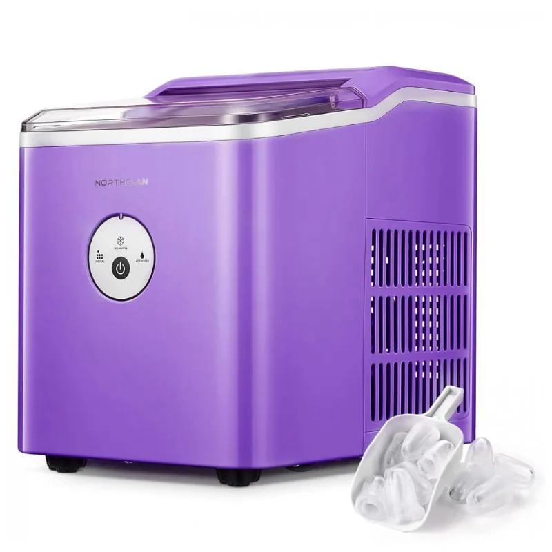 Máquina De Gelo Até 13 Kg Em 24h Portátil Com Colher E Cesta De Gelo, 110v 120w, Northclan, Prata