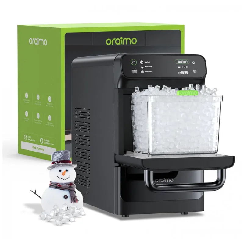 Máquina De Gelo Até 14 Kg Em 24h Portátil Com Autolimpeza E Visor De Led, 110v 170w, Oraimo Oim812a, Preta