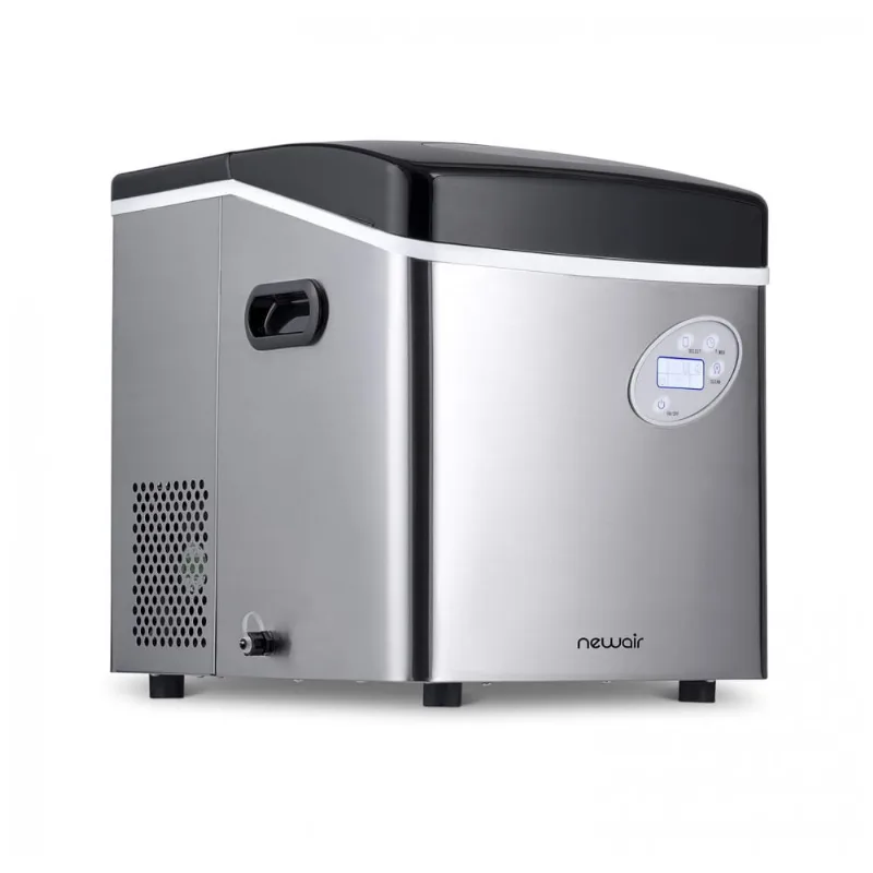 Máquina De Gelo Até 22 Kg Em 24h Portátil Com Autolimpeza E Silenciosa, 110v, Newair Ai215ss, Preto E Prata