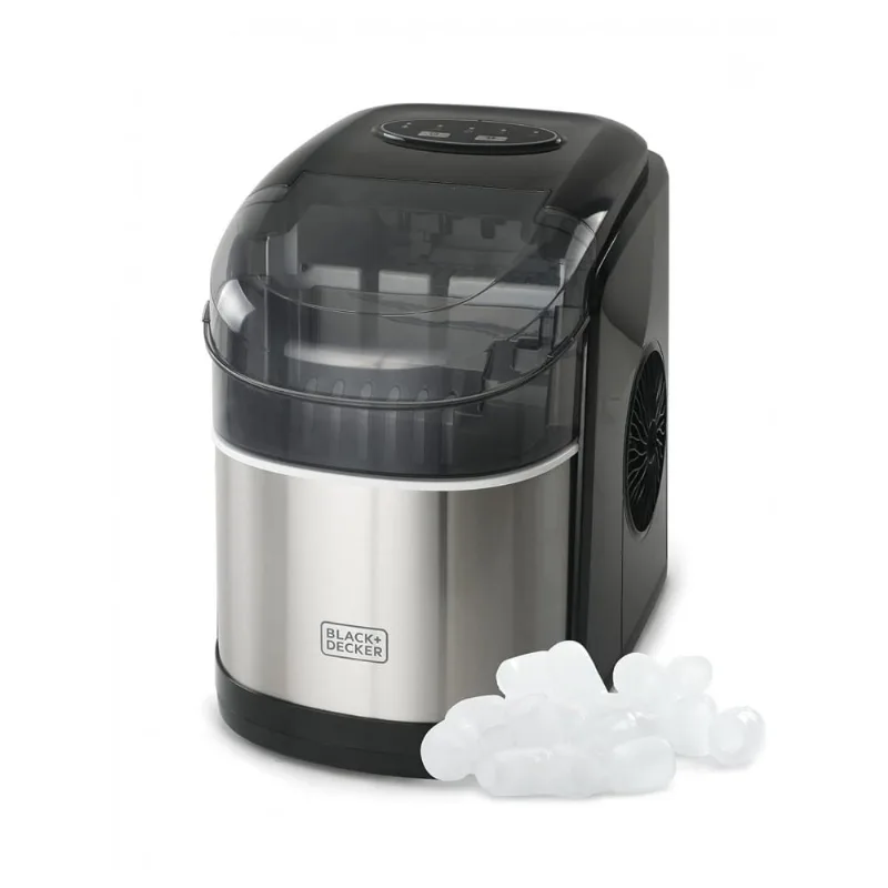 Máquina De Gelo Até 11 Kg Em 24h Portátil Em Aço Inoxidável, 110v, Black Decker, Preta