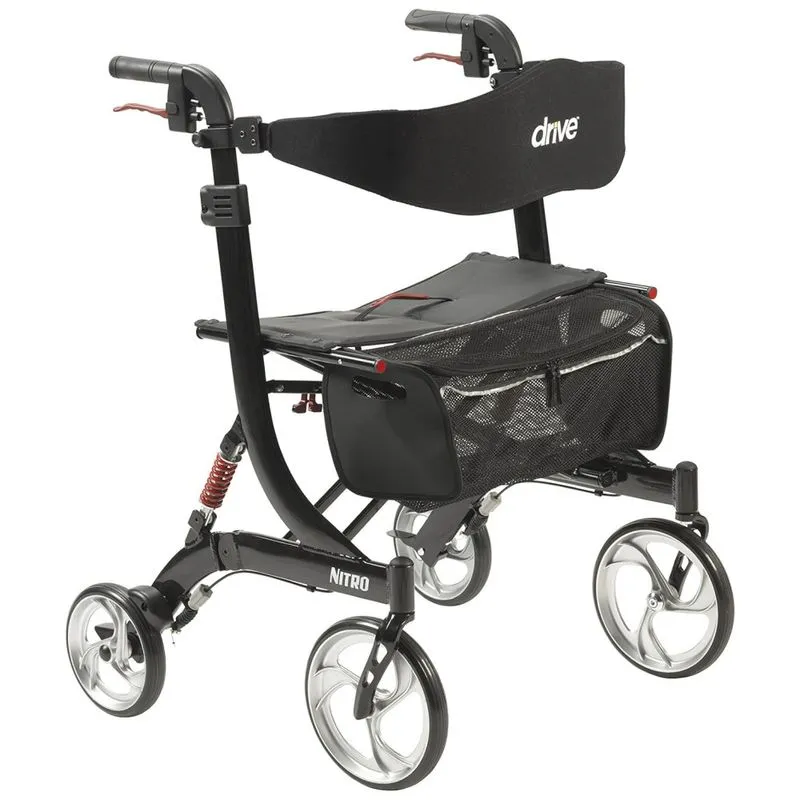 Andador Para Idosos E Adultos Com Assento, Até 200 Quilos, Drive Medical 10266hd, Preto