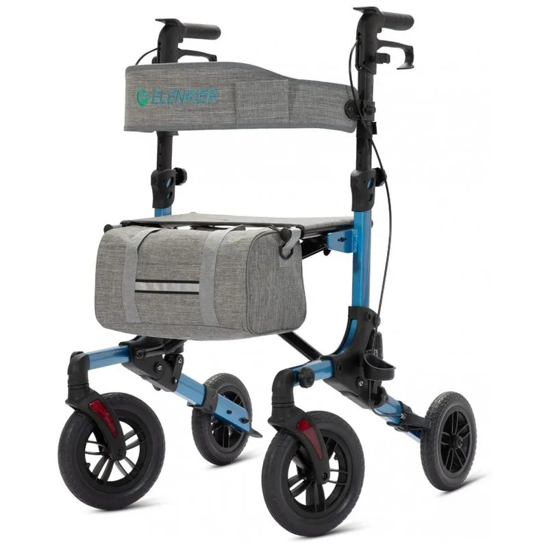 Andador Para Idosos E Adultos Com Amortecedor, Até 136 Quilos, Elenker, Azul