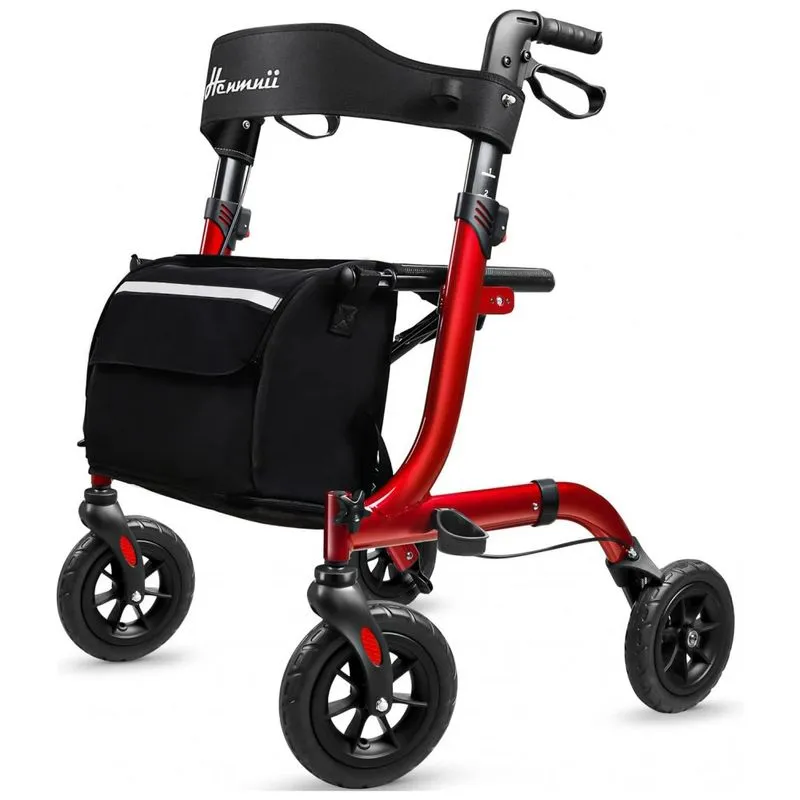 Andador Para Idosos E Adultos Leve E Dobrável, Até 136 Quilos, Henmnii, Vermelho
