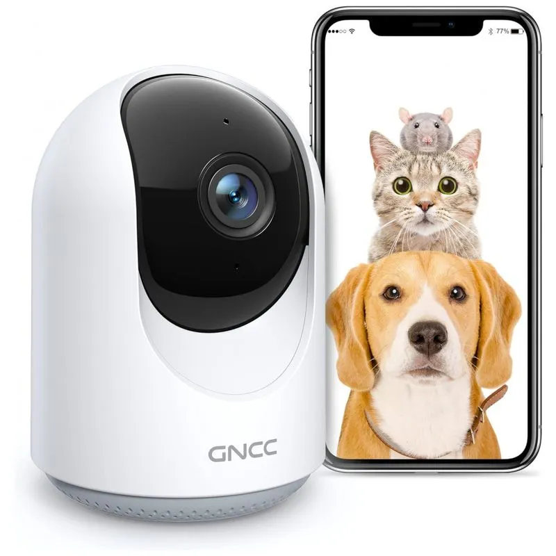 Câmera De Segurança Interna Com Visão Noturna Wifi 2.4g, Áudio De 2 Vias, Gncc, Branca