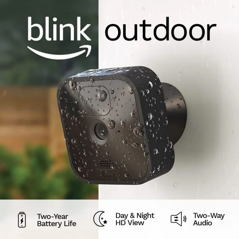 Câmera De Segurança Sem Fio Hd Resistente A Intempéries Duração Da Bateria 2 Anos, Blink, Branca