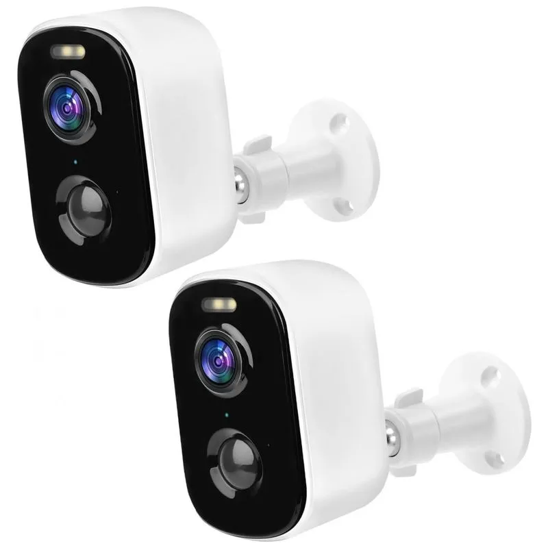 Câmera De Segurança Sem Fio 1080p Com Visão Noturna Á Prova Dágua, 2un, Geekee Cg6f Wd, Branca