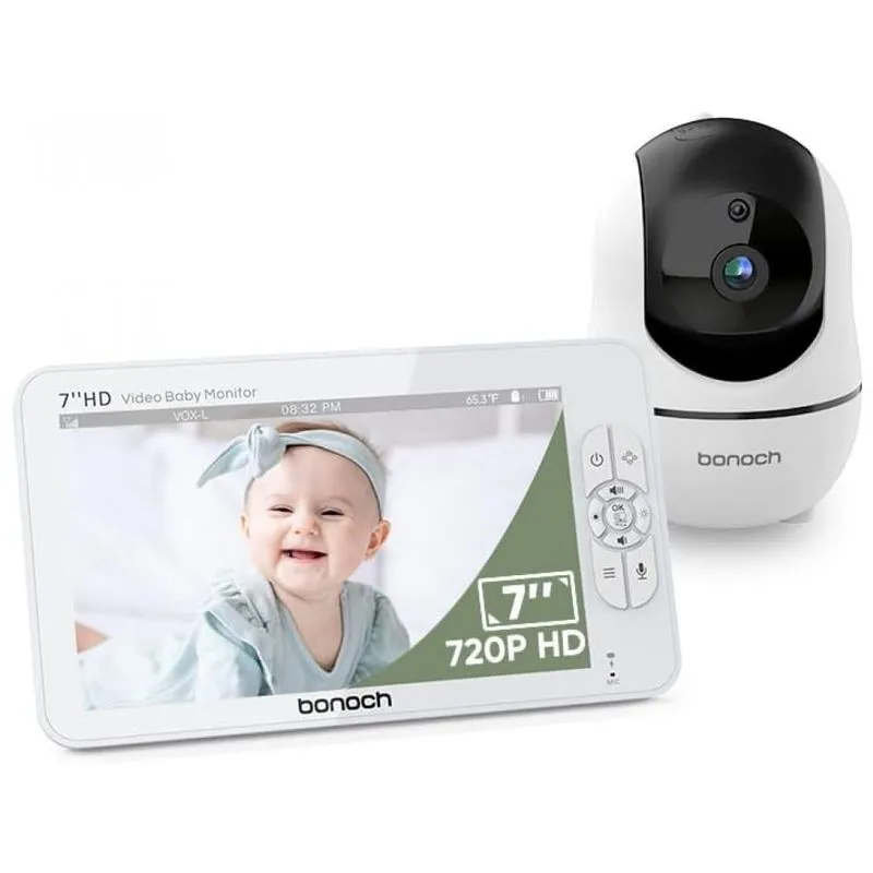 Babá Eletrônica Com Câmera Áudio Vídeo Hd Sem Wifi Bonoch Branca