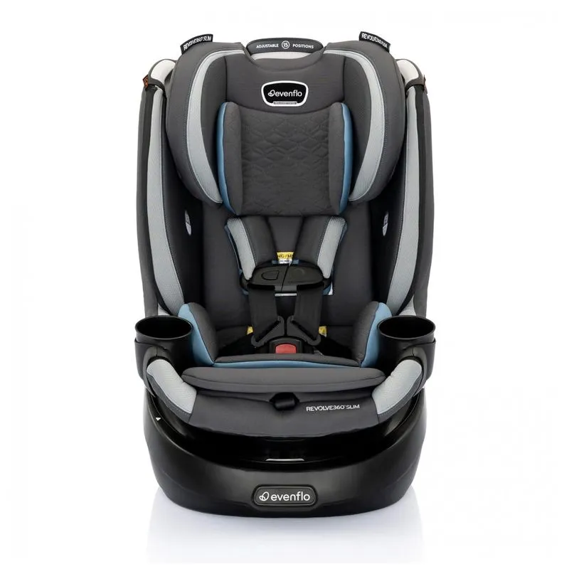 Cadeira De Bebê Para Carro 2 Em 1 Rotativo Com Capa De Limpeza Rápida, Evenflo Revolve360, Azul