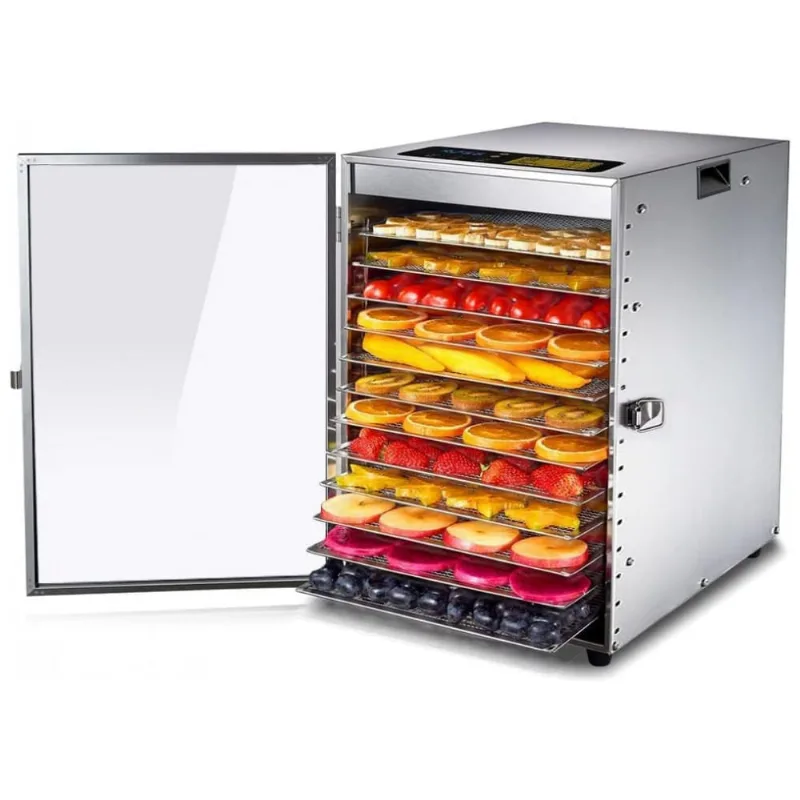 Desidratador De Alimentos Profissional Com 10 Bandejas E Controle Digital 110v 800w, Iproods, Prata