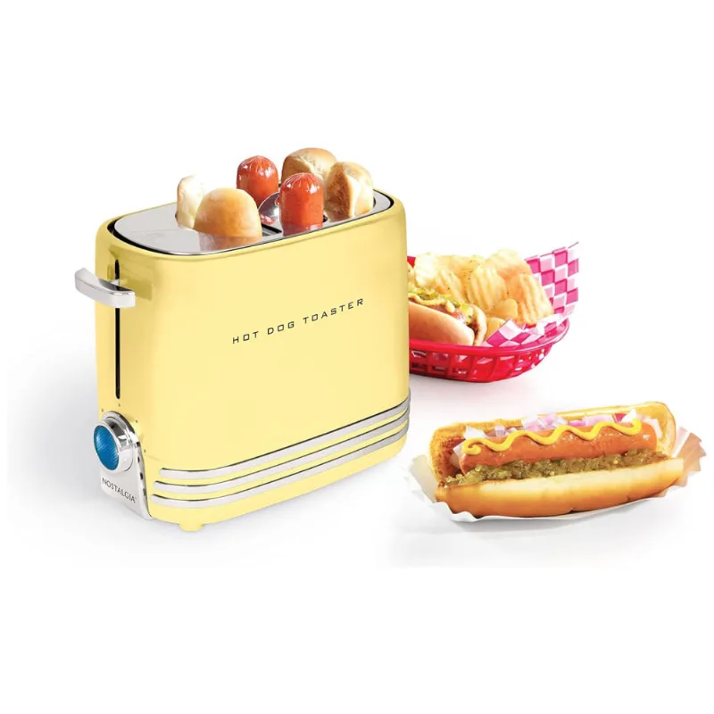 Máquina De Hot Dog Nostalgia Até 2 Salsichas Por Vez, Aço Inoxidável 110v Azul