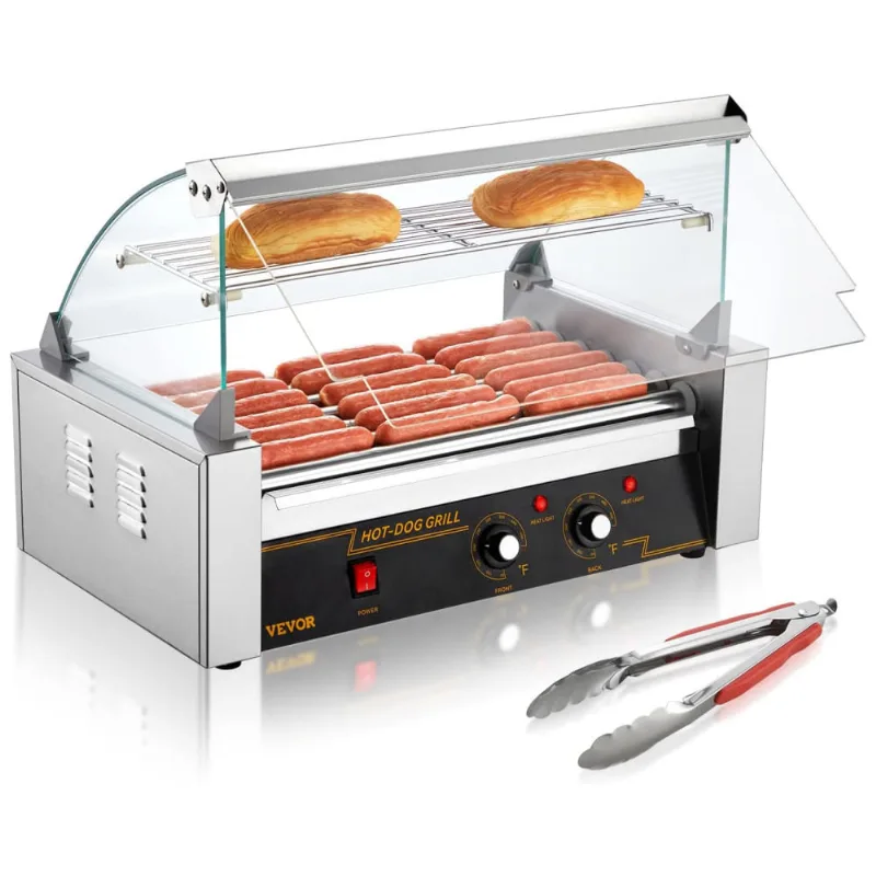 Máquina Para Hot Dog 7 Rolos Até 18 Salsichas, Aço Inoxidável, 1050w 110v, Sausage, Prata