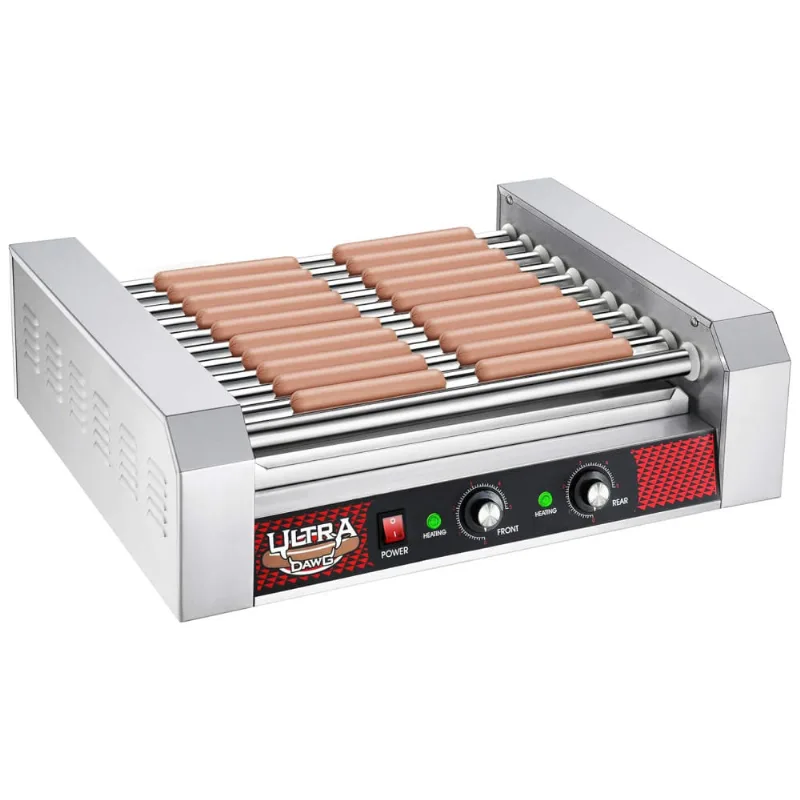 Máquina De Hot Dog Com 11 Rolos Antiaderente Para Até 30 Salsichas, Aço Inoxidável, 110v 2200w, Great Northern, Prata