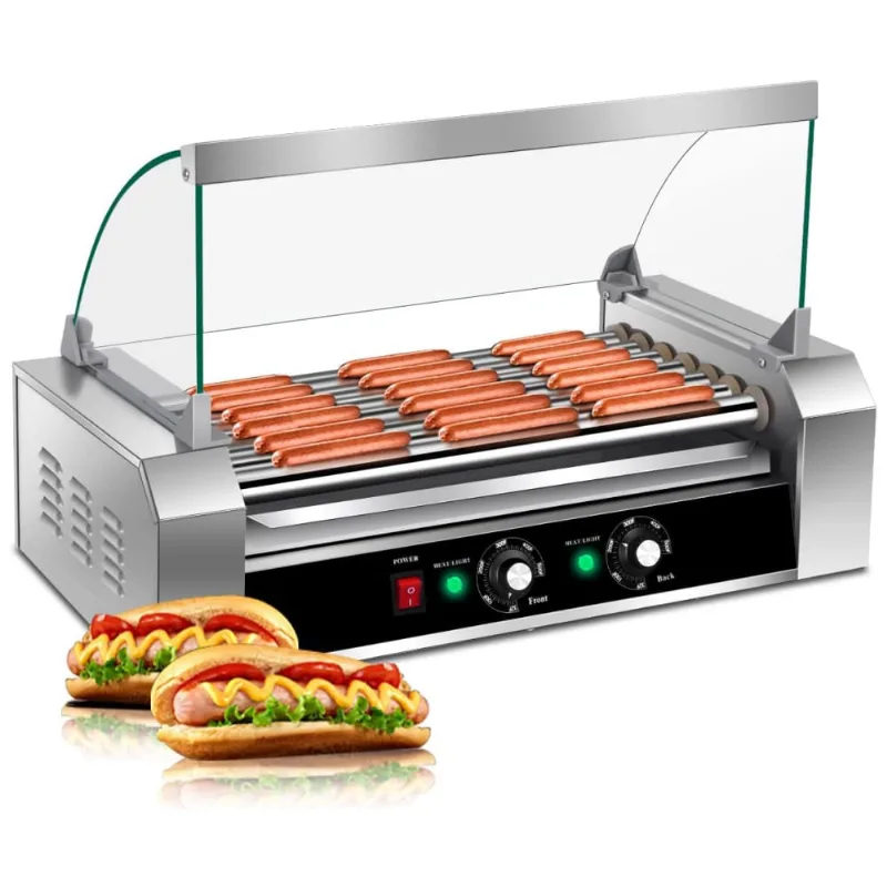 Máquina De Hot Dog Com 7 Rolos Antiaderentes Até 18 Salsichas, 110v 900w, Kotek, Prata
