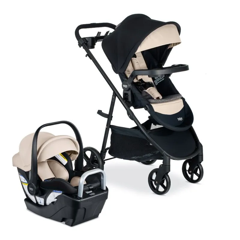 Carrinho De Bebê Com Cadeira Para Carro Britax Willow Brook S Travel System, Bege Areia