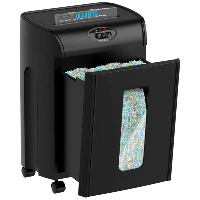 Fragmentadora De Papel 10 Folhas E Cartões Com Cesta Removível, 3 Modos, 110v, Woolsche, Preta