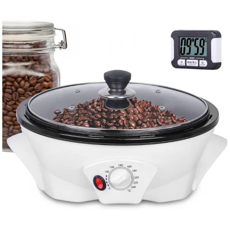 Torrador De Café Elétrico Para Uso Doméstico Até 500g, 110v, Branco
