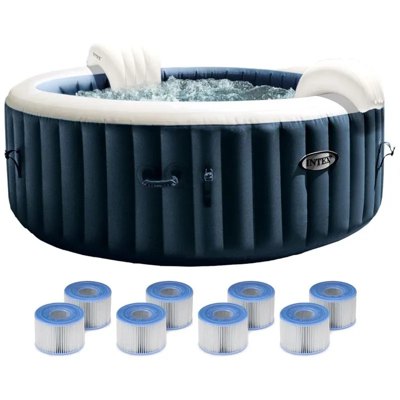 Spa Inflável Hidromassagem Para 2 Pessoas Com Filtros De Substituição Intex 28429ep, Azul