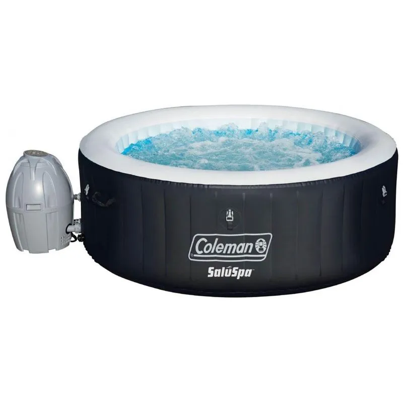 Spa Inflável Hidromassagem Para 2 A 4 Pessoas Com 60 Airjets Calmantes, Coleman Saluspa, Preta